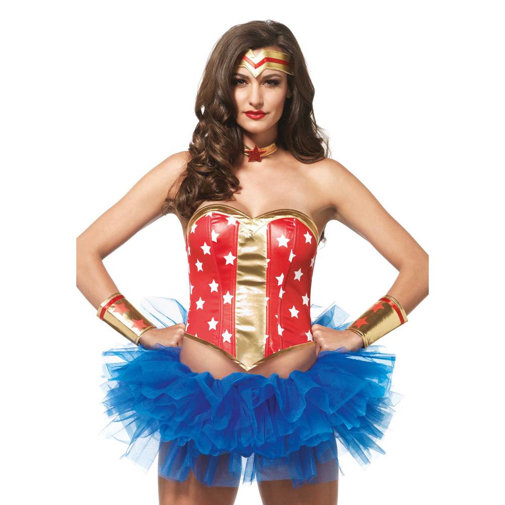 Leg Avenue - Super Star Hero Costume - Rouge/Couleur or